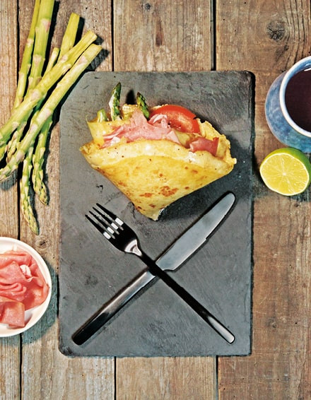 Breakfast-Tortillas mit Spargel und Katenschinken nach „Deine Leckere Woche“